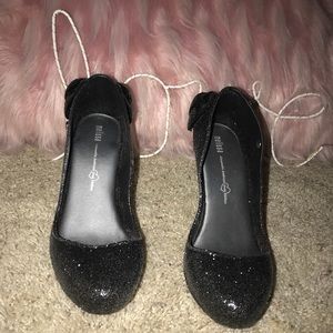 MELISSA GLITTER BLACK PUMP HEELS